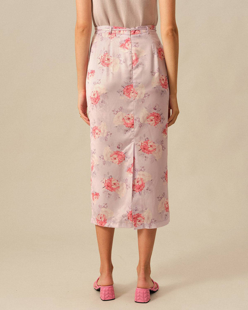The High Waisted Tie Floral Skirt - RIHOAS
