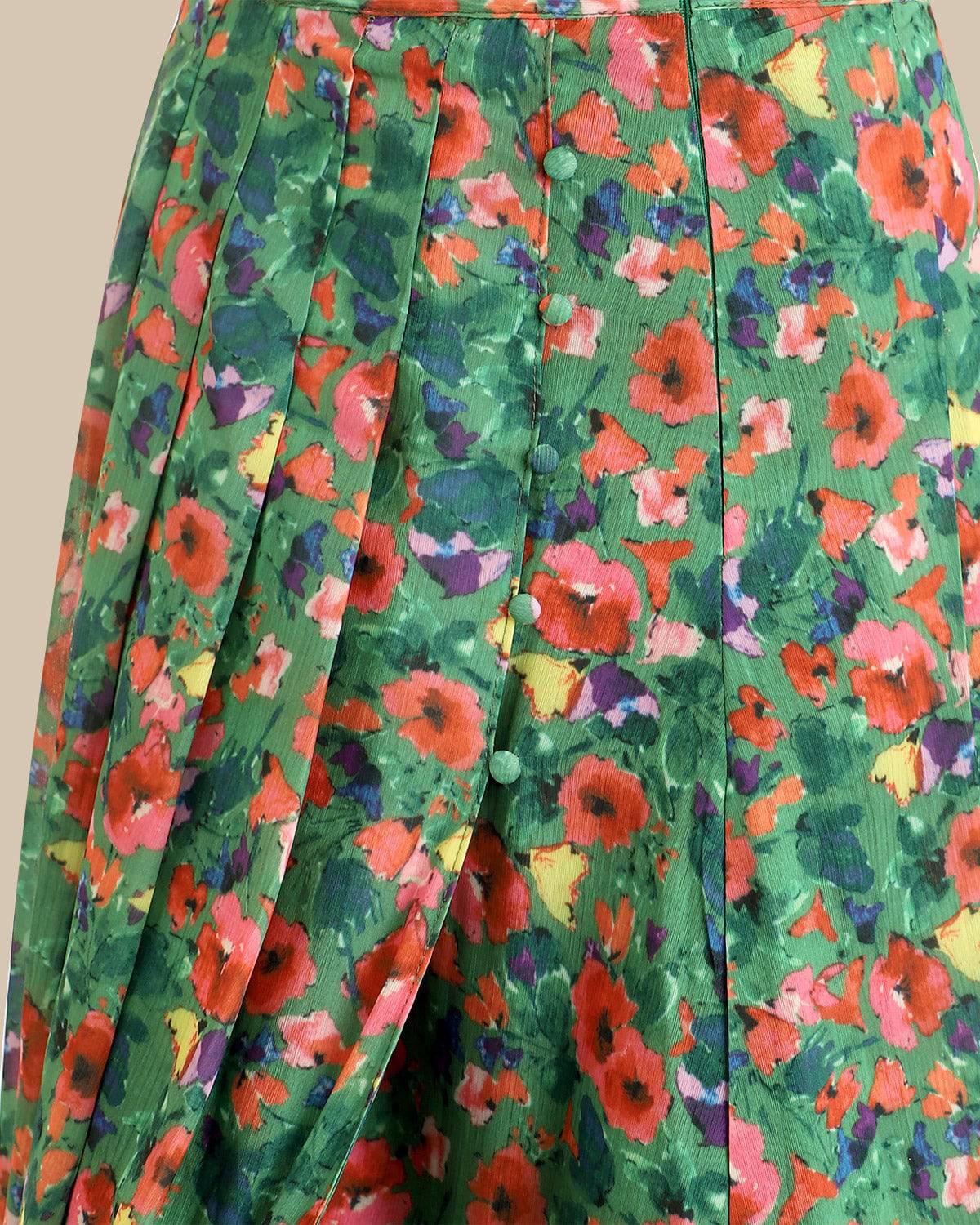 The Pleated Floral Skirt - RIHOAS