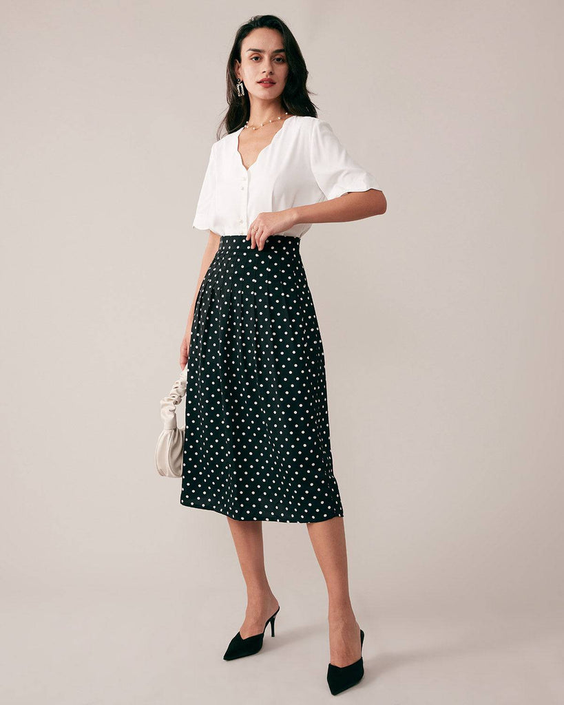 The Polka Dots A-line Skirt - RIHOAS