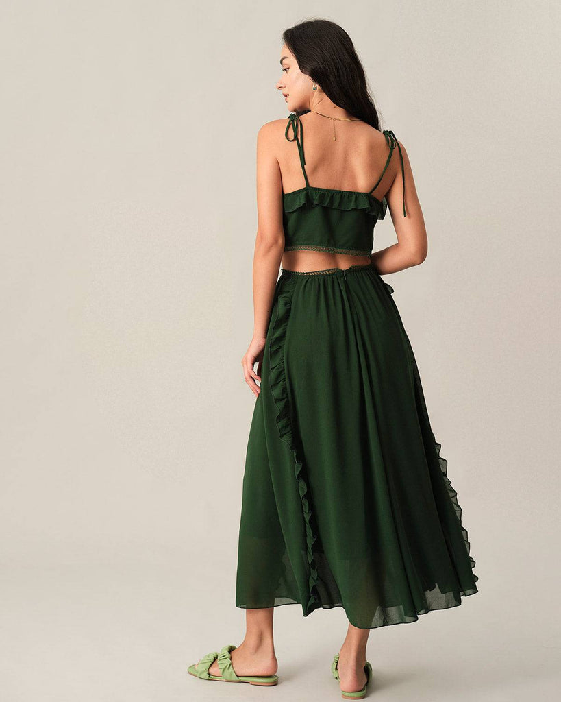 The Solid Color Ruffle Trim Skirt - RIHOAS