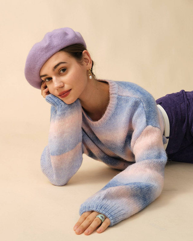 The Ombre Print Lantern Sleeve Sweater - RIHOAS