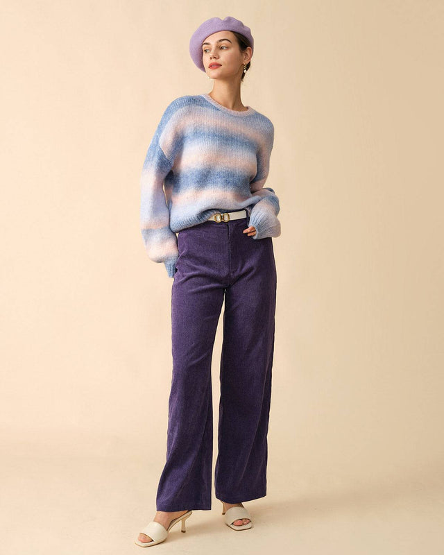 The Ombre Print Lantern Sleeve Sweater - RIHOAS