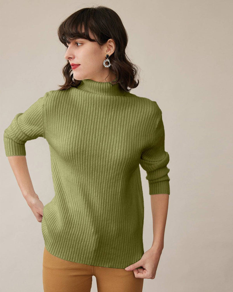 The Relaxed Turtleneck Ribbed Sweater - RIHOAS