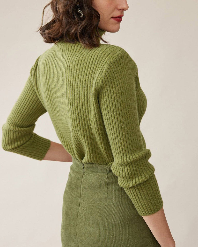 The Relaxed Turtleneck Ribbed Sweater - RIHOAS