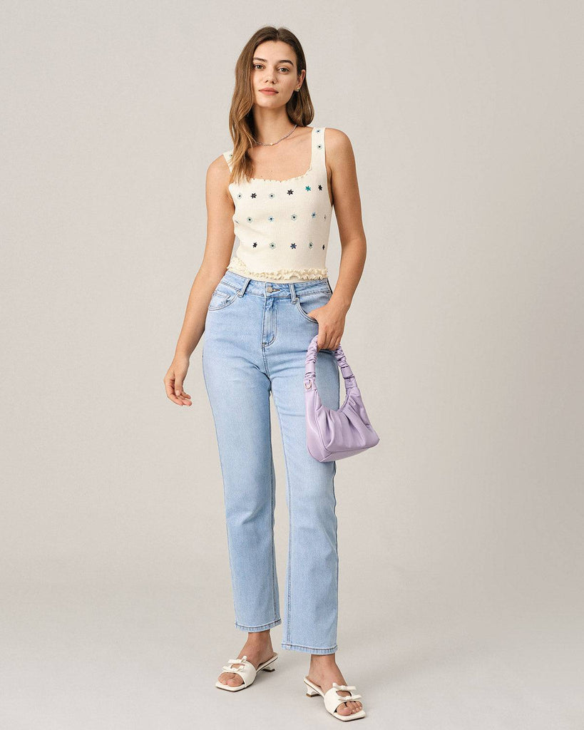 The Frill Trim Knit Tank Top - RIHOAS