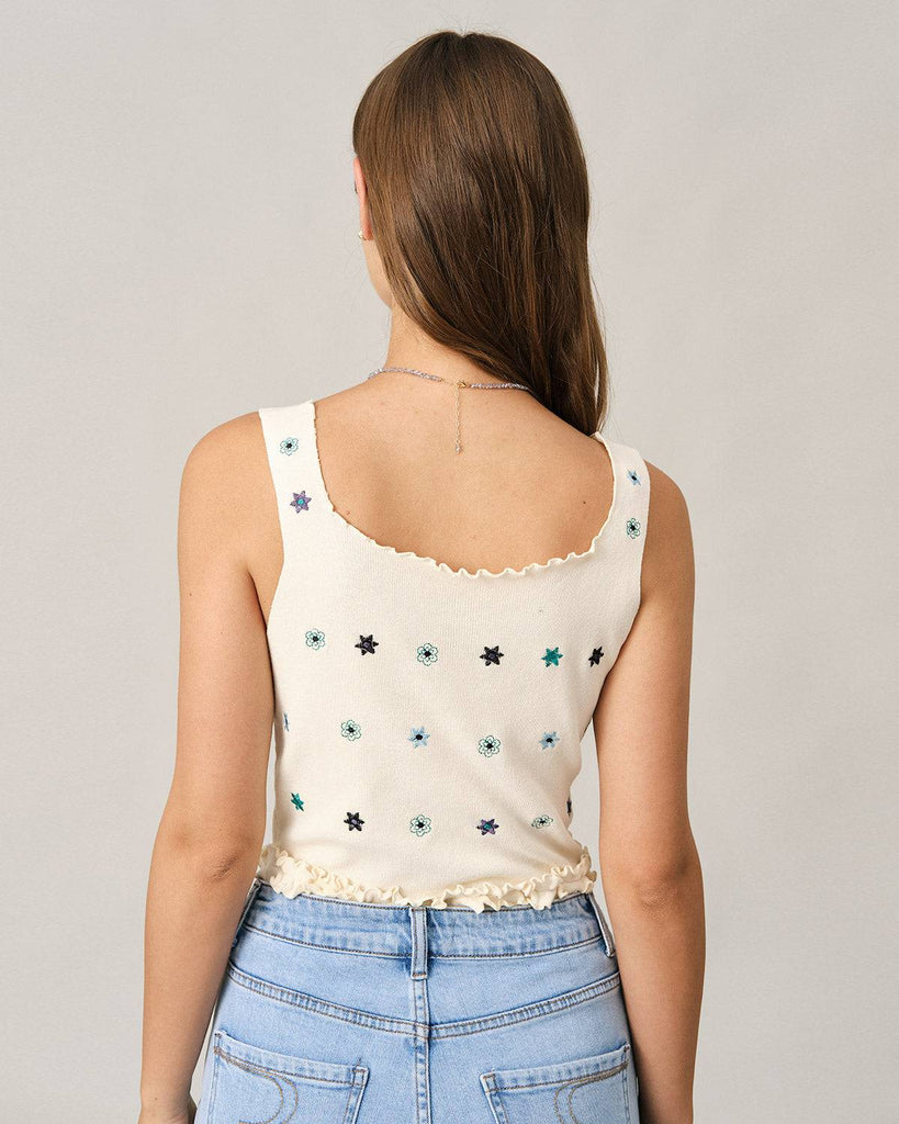 The Frill Trim Knit Tank Top - RIHOAS