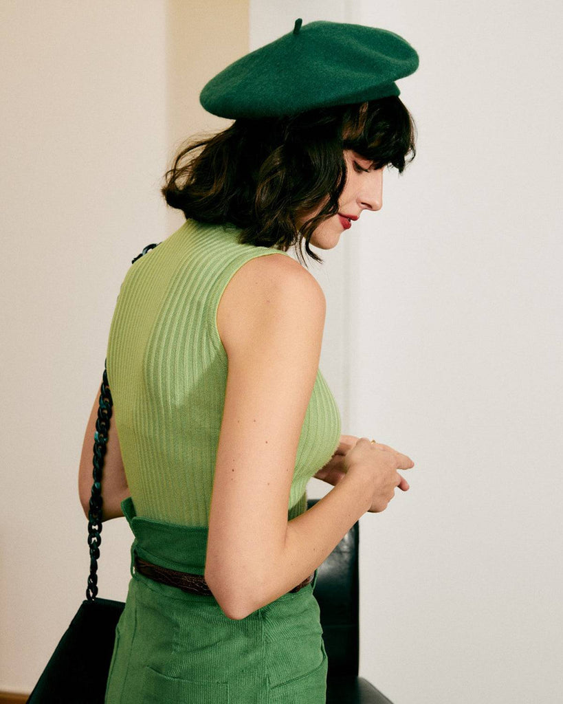 The Ribbed Turtleneck Tank Top - RIHOAS