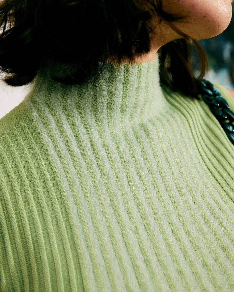 The Ribbed Turtleneck Tank Top - RIHOAS