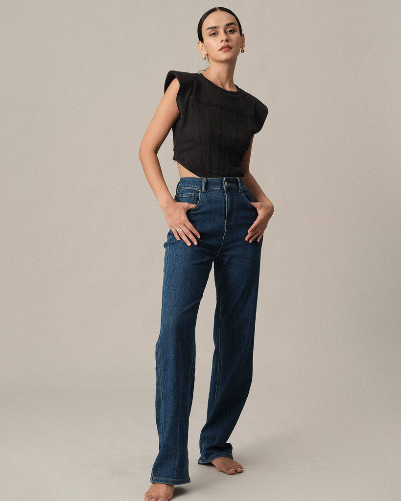 The Solid Color Seam Crop Tank Top - RIHOAS