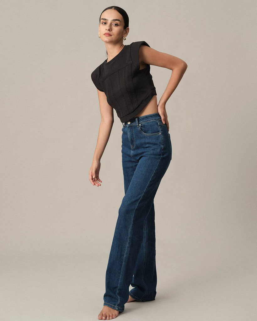 The Solid Color Seam Crop Tank Top - RIHOAS