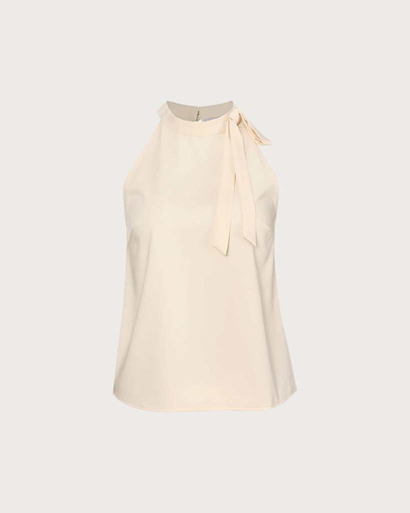 The Apricot Solid Tie Tank Top Apricot Tops - RIHOAS