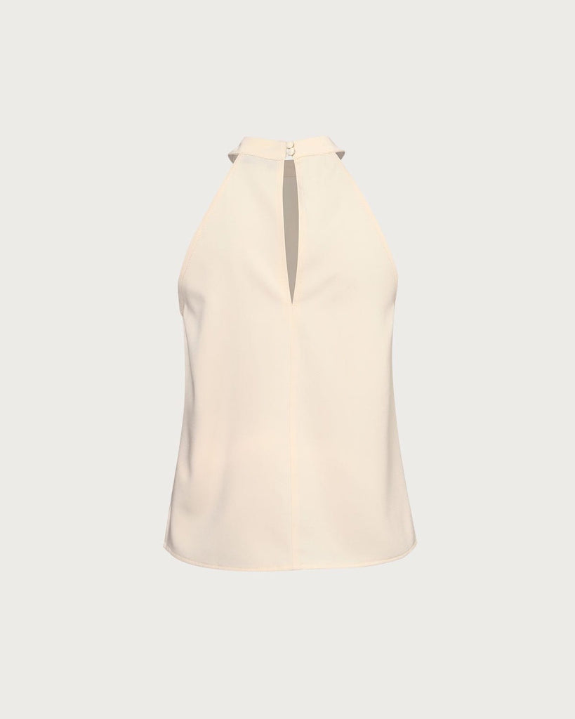The Apricot Solid Tie Tank Top Tops - RIHOAS