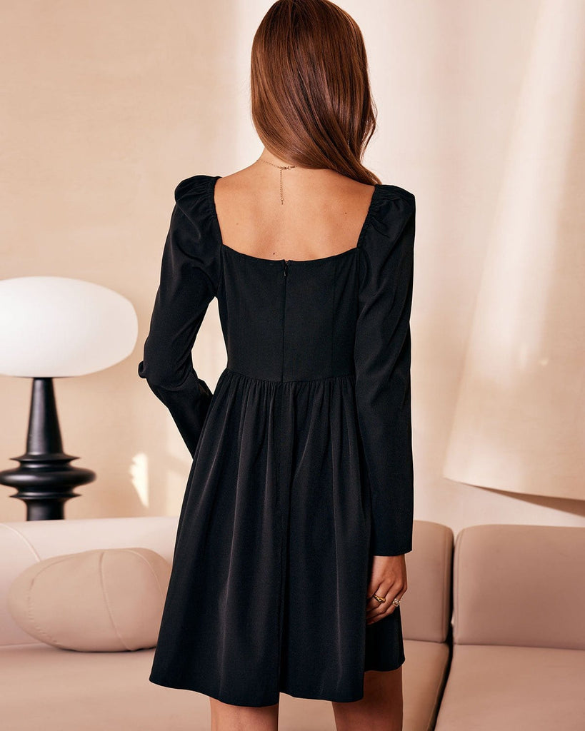 The Black Criss-Cross Mini Dress Dresses - RIHOAS