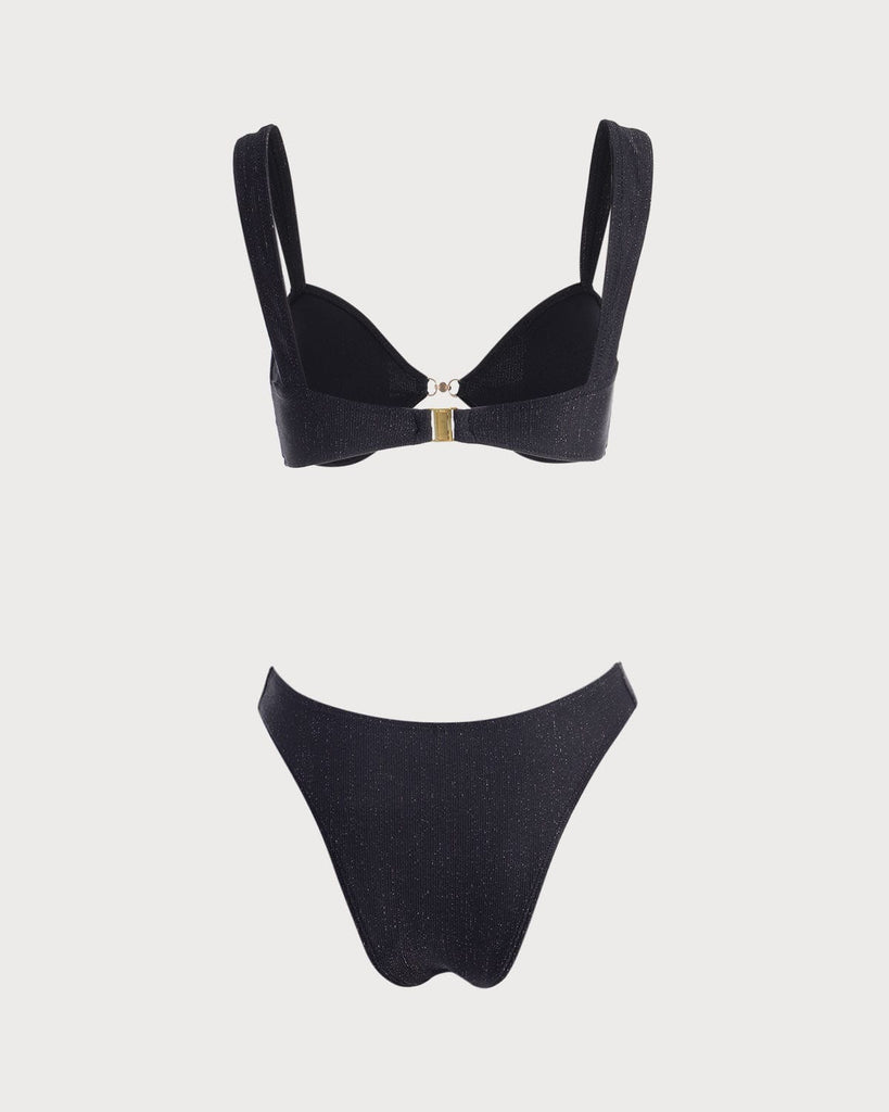 The Black Lurex Bikini Set Bikinis - RIHOAS