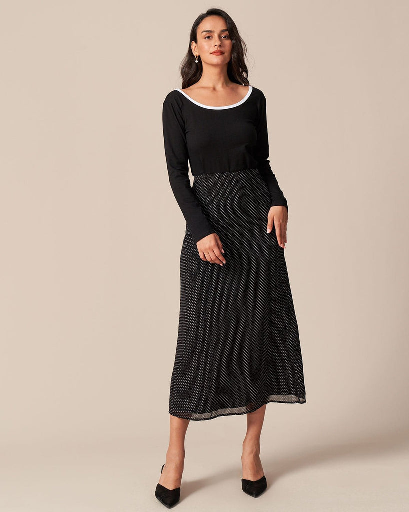 The Black Round Neck Backless Tee Tops - RIHOAS