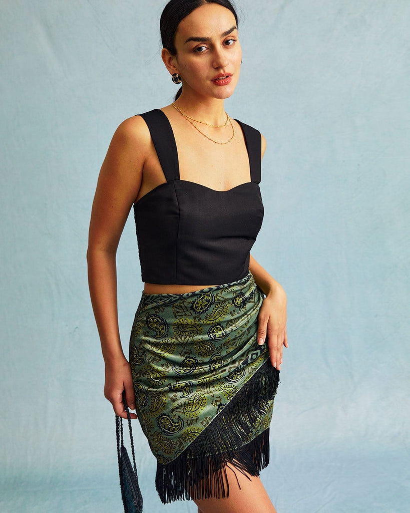 The Black Sweetheart Neck Shirred Tank Top Tops - RIHOAS
