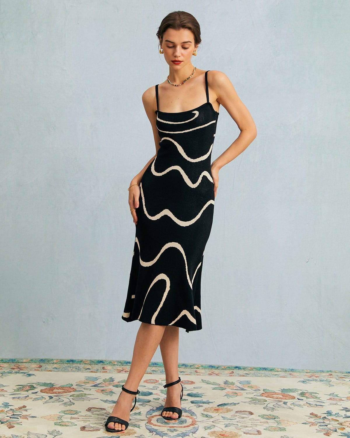 The Black Wave Mermaid Hem Knit Midi Dress - Women's Knit