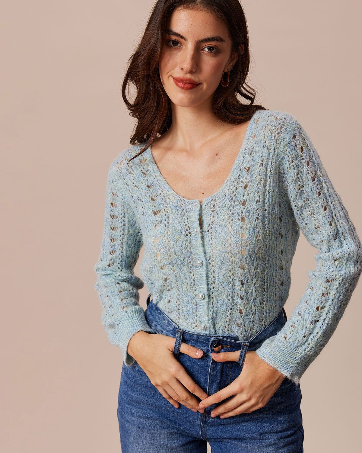Pointelle cardigan store