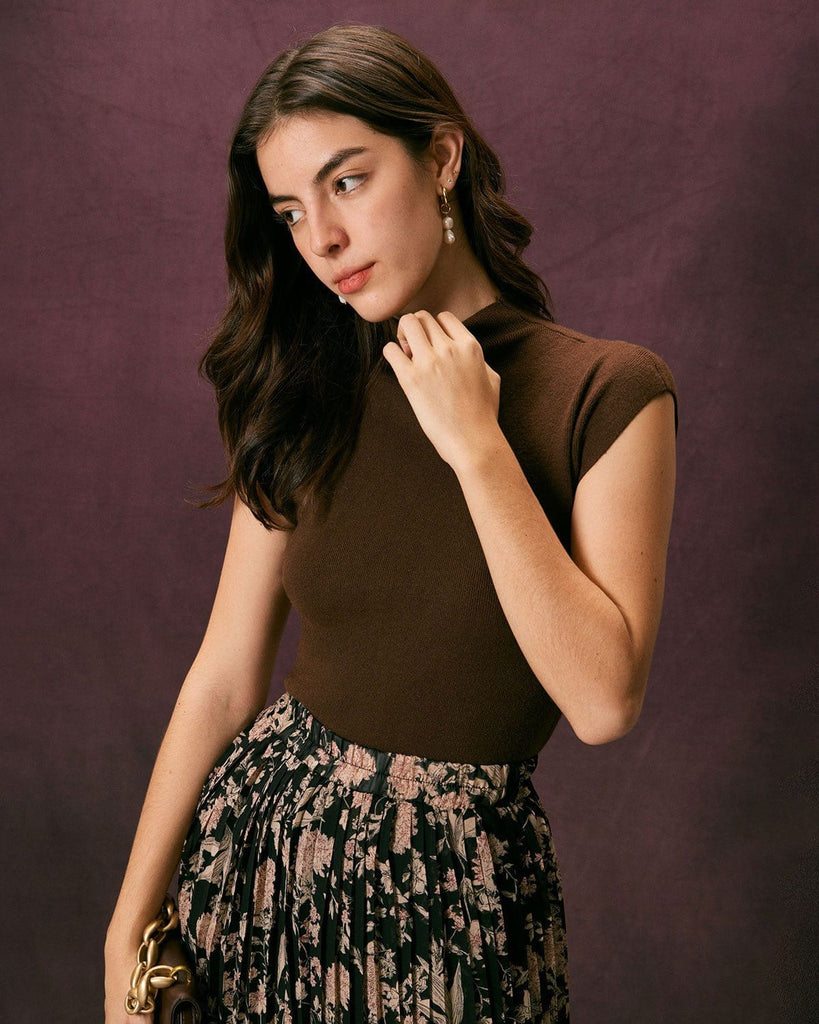 The Cap Sleeve Ribbed Knit Top Tops - RIHOAS