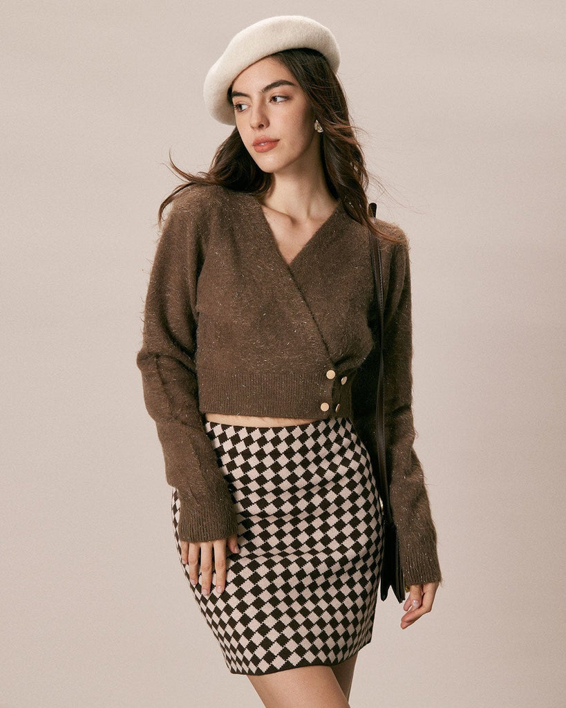 The Coffee Wrap Knitted Top Coffee Tops - RIHOAS