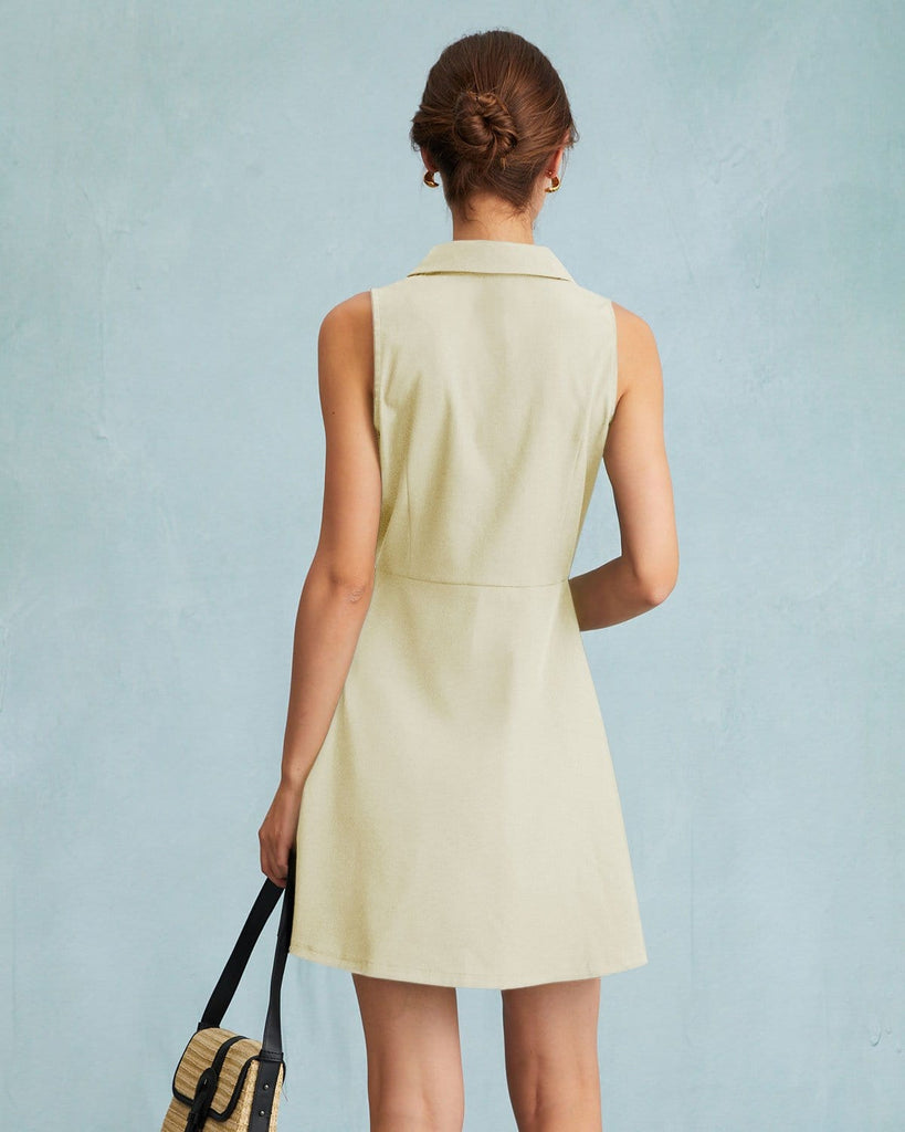 The Collared Sleeveless Shirt Dress Dresses - RIHOAS