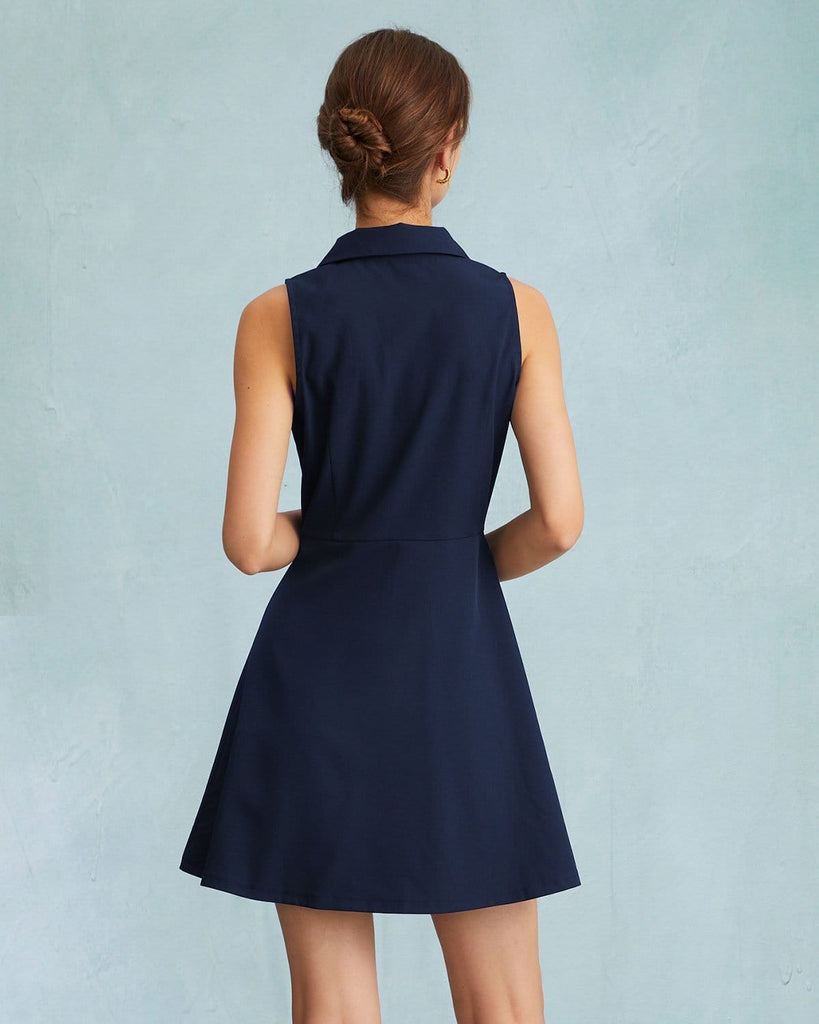 The Collared Sleeveless Shirt Dress Dresses - RIHOAS