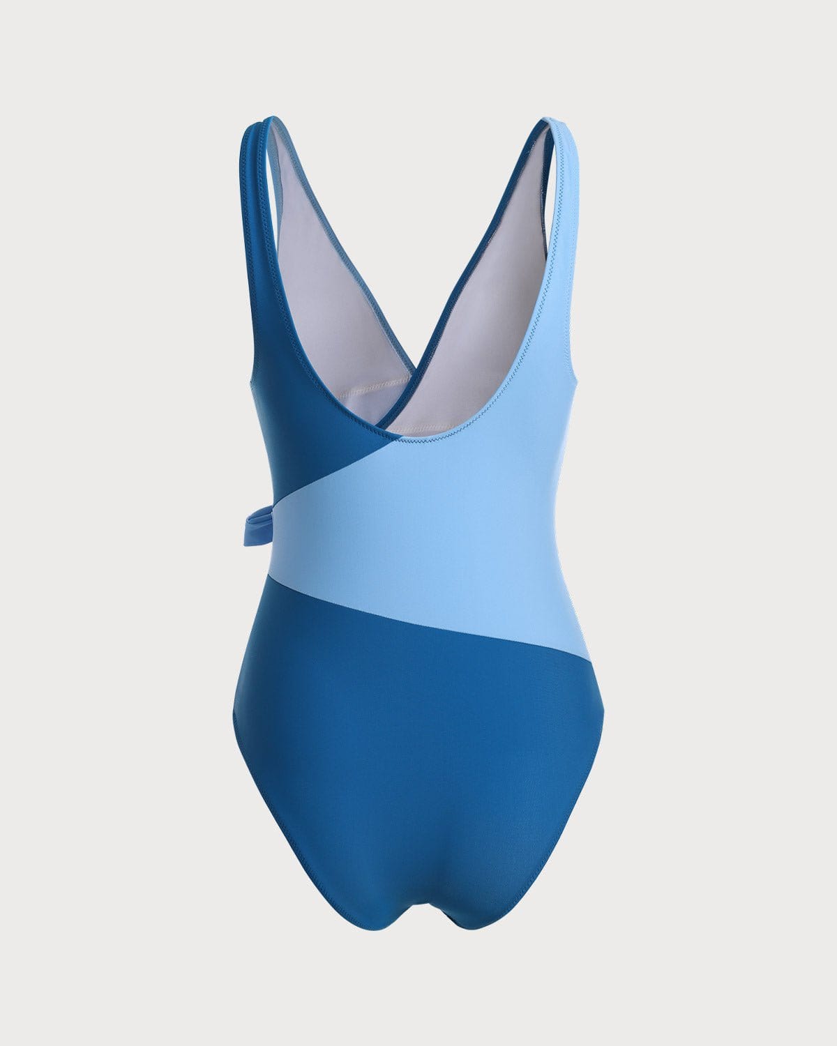 The Color Block Wrap One Piece Swimsuit & Reviews - Blue - One-Pieces