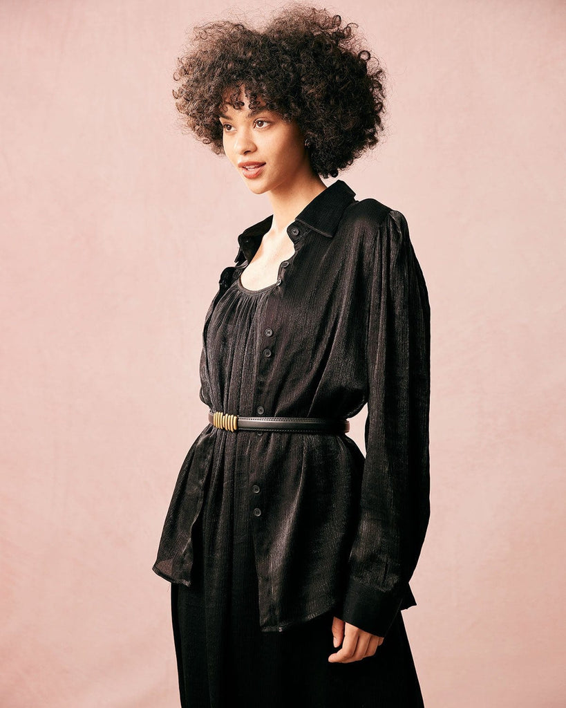 The Draped Organza Shirt Tops - RIHOAS