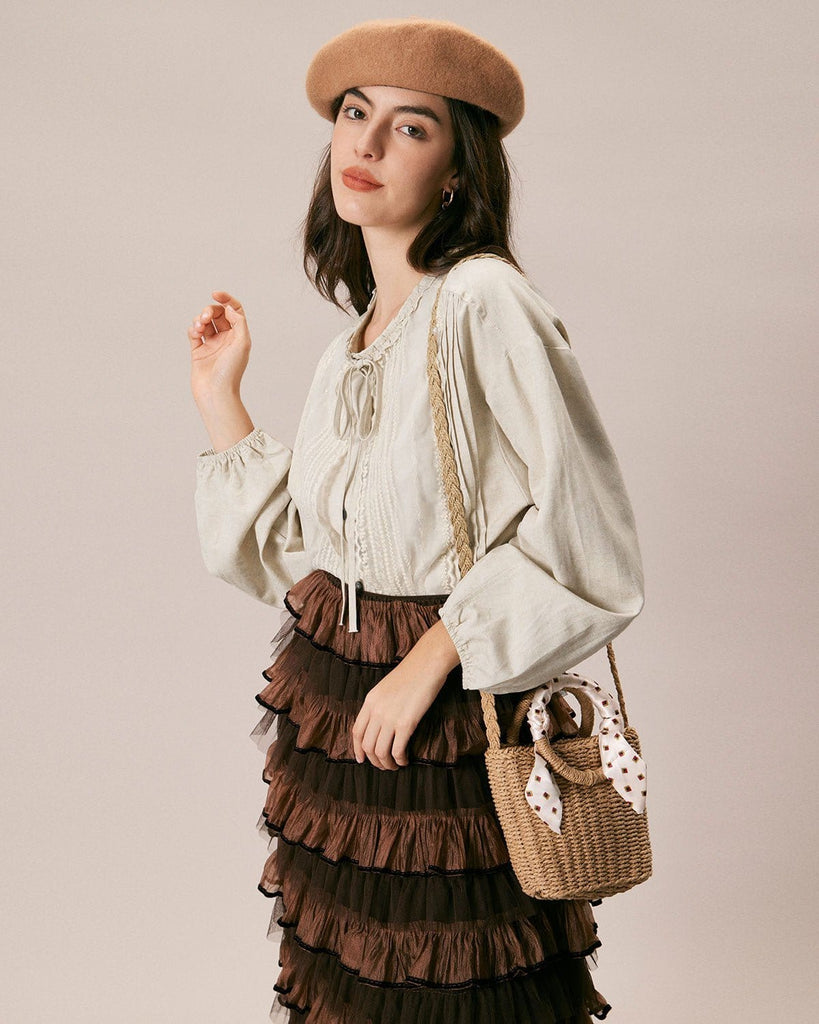 The Embroidery Long Sleeve Blouse Tops - RIHOAS
