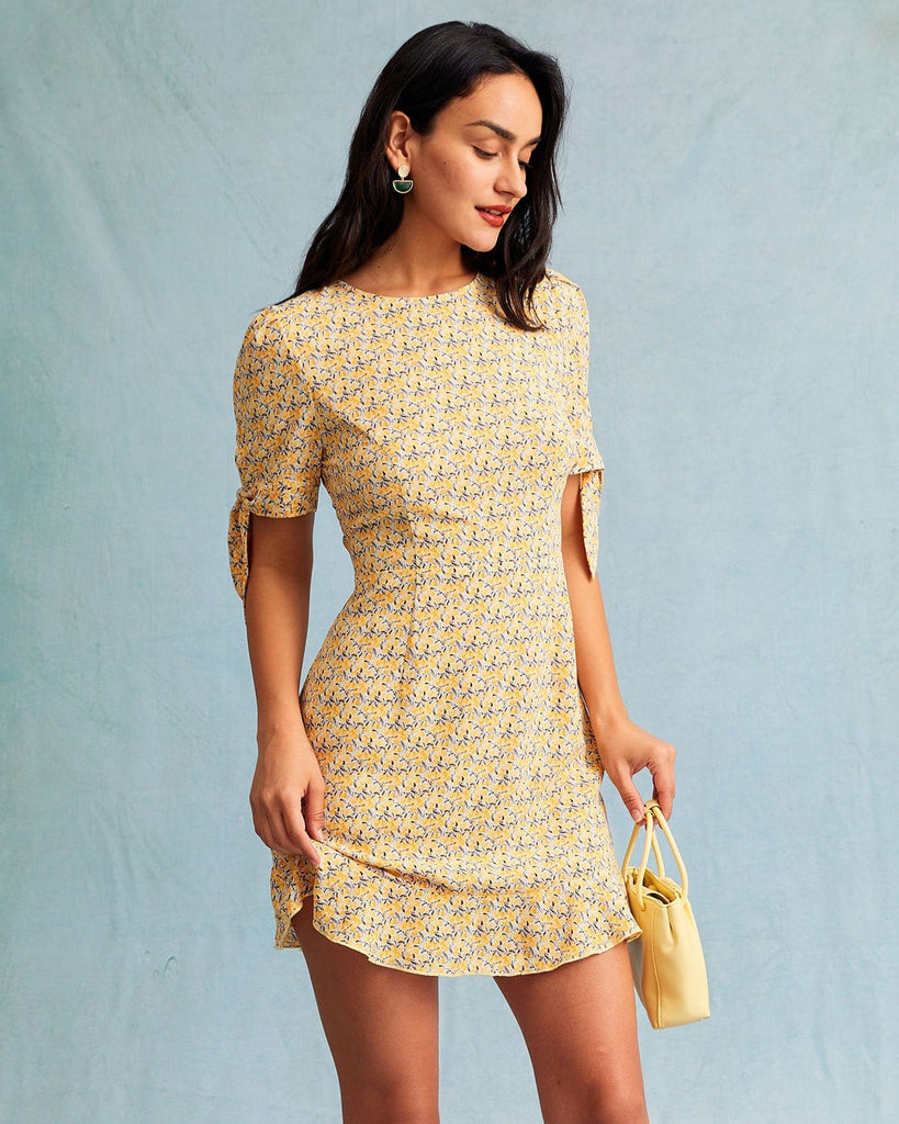 The Floral Ruffle Mini Dress Dresses - RIHOAS