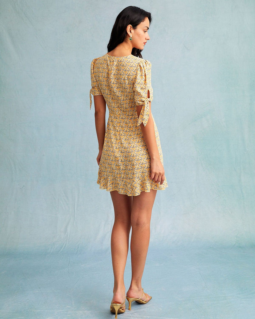 The Floral Ruffle Mini Dress Dresses - RIHOAS