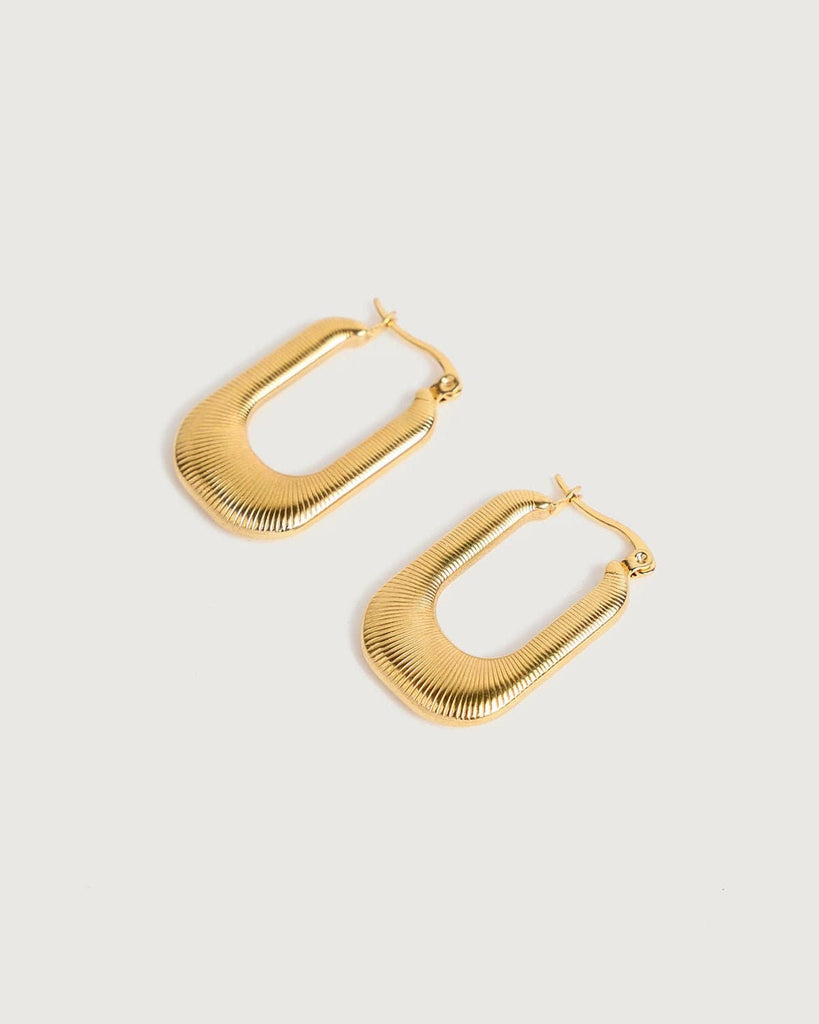 The Geometric Hoop Earrings Gold Earrings - RIHOAS