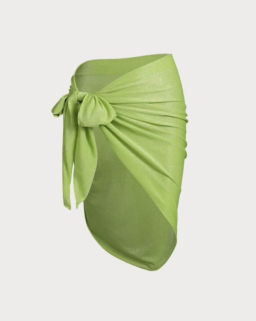 The Green Lurex Cover-up Skirt Green Cover-ups - RIHOAS