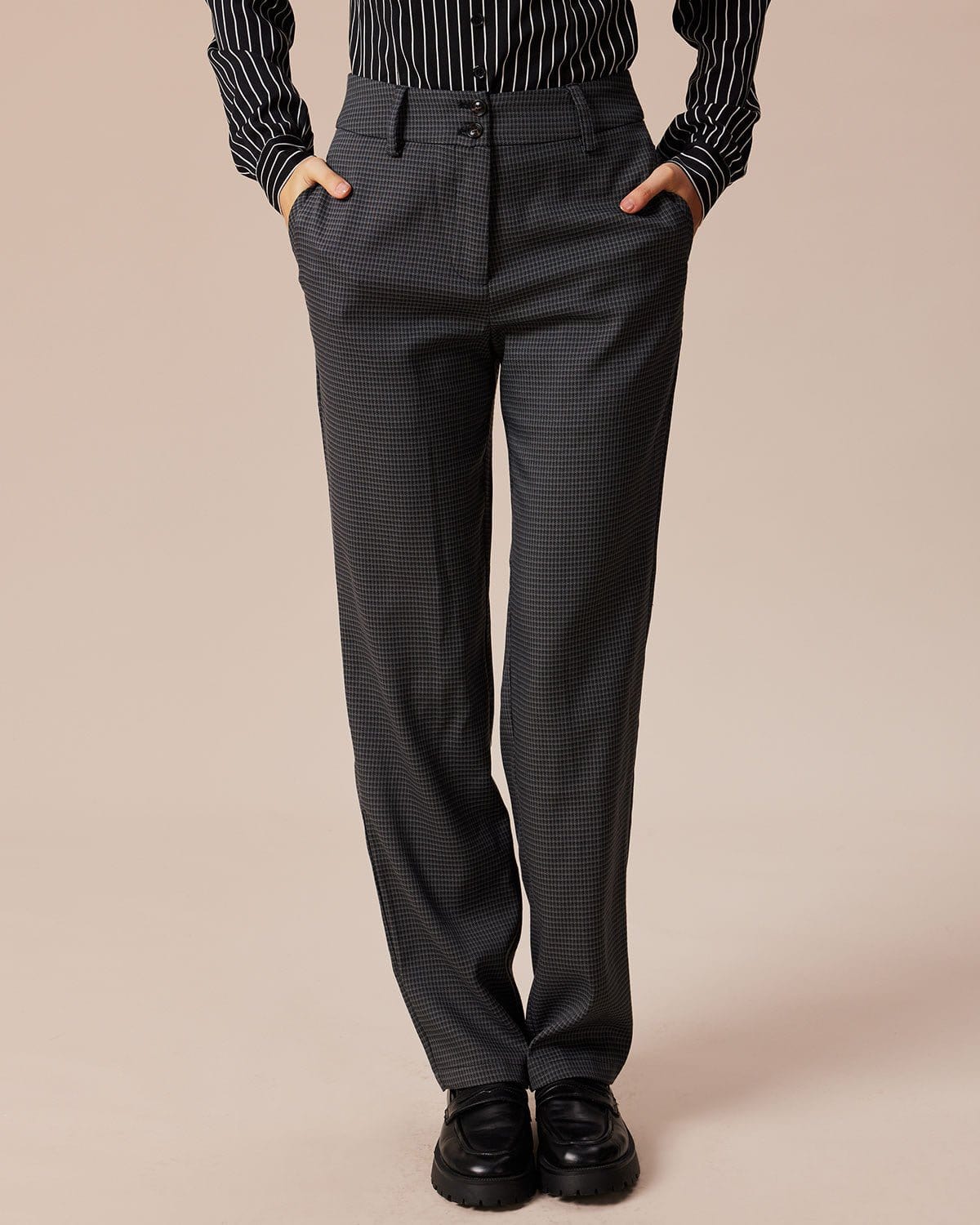 LitLin Grey Pin Stripe Pant - SNITCH