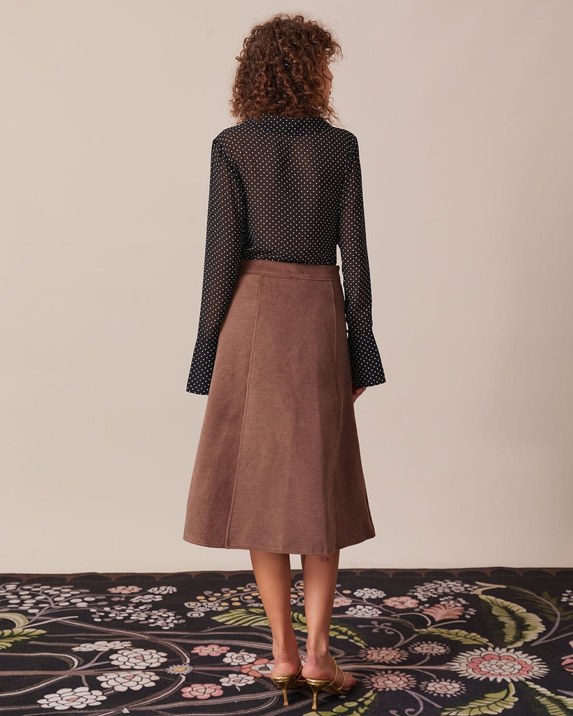 The Lapel Polka-Dot Long-Sleeve Blouse Tops - RIHOAS