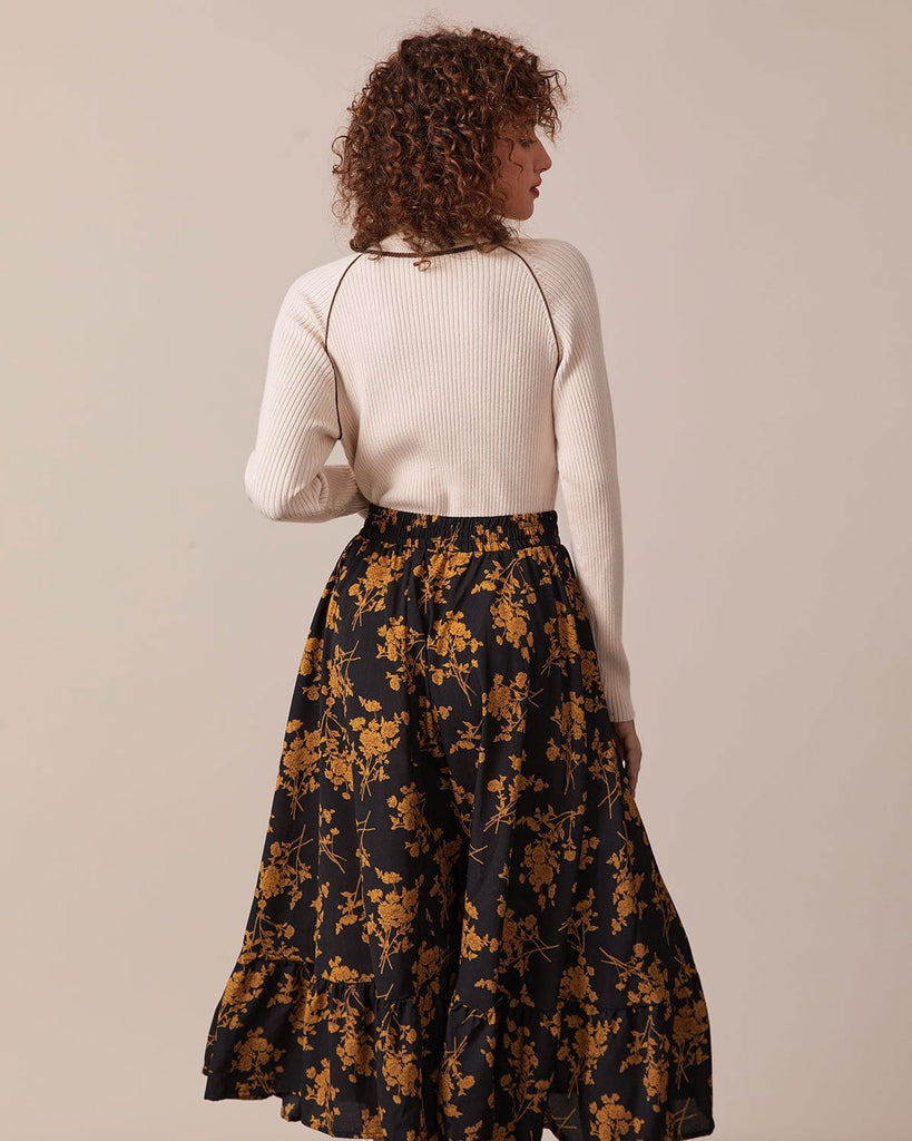 The Mock Neck Contrast Trim Knit Top Tops - RIHOAS