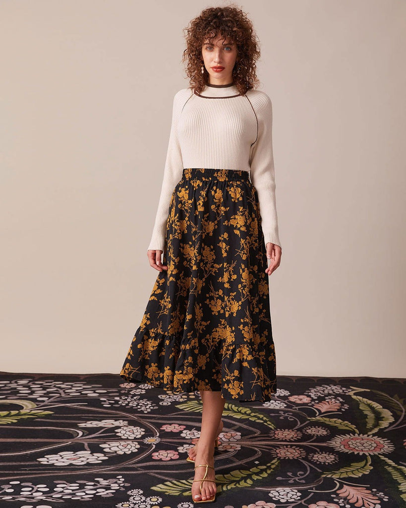 The Mock Neck Contrast Trim Knit Top Tops - RIHOAS