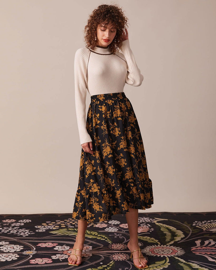 The Mock Neck Contrast Trim Knit Top Tops - RIHOAS
