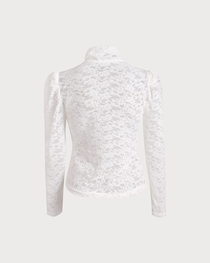 The Mock Neck Lace Top Tops - RIHOAS