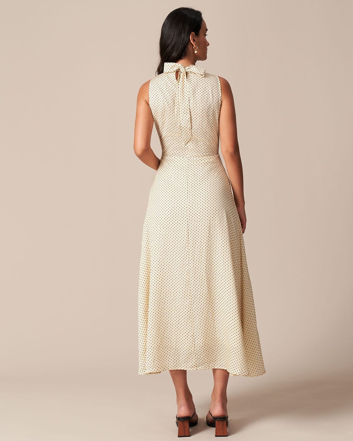 Apricot polka dot dress cheap