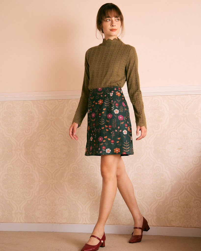 The Mock Neck Textured Knit Top Tops - RIHOAS