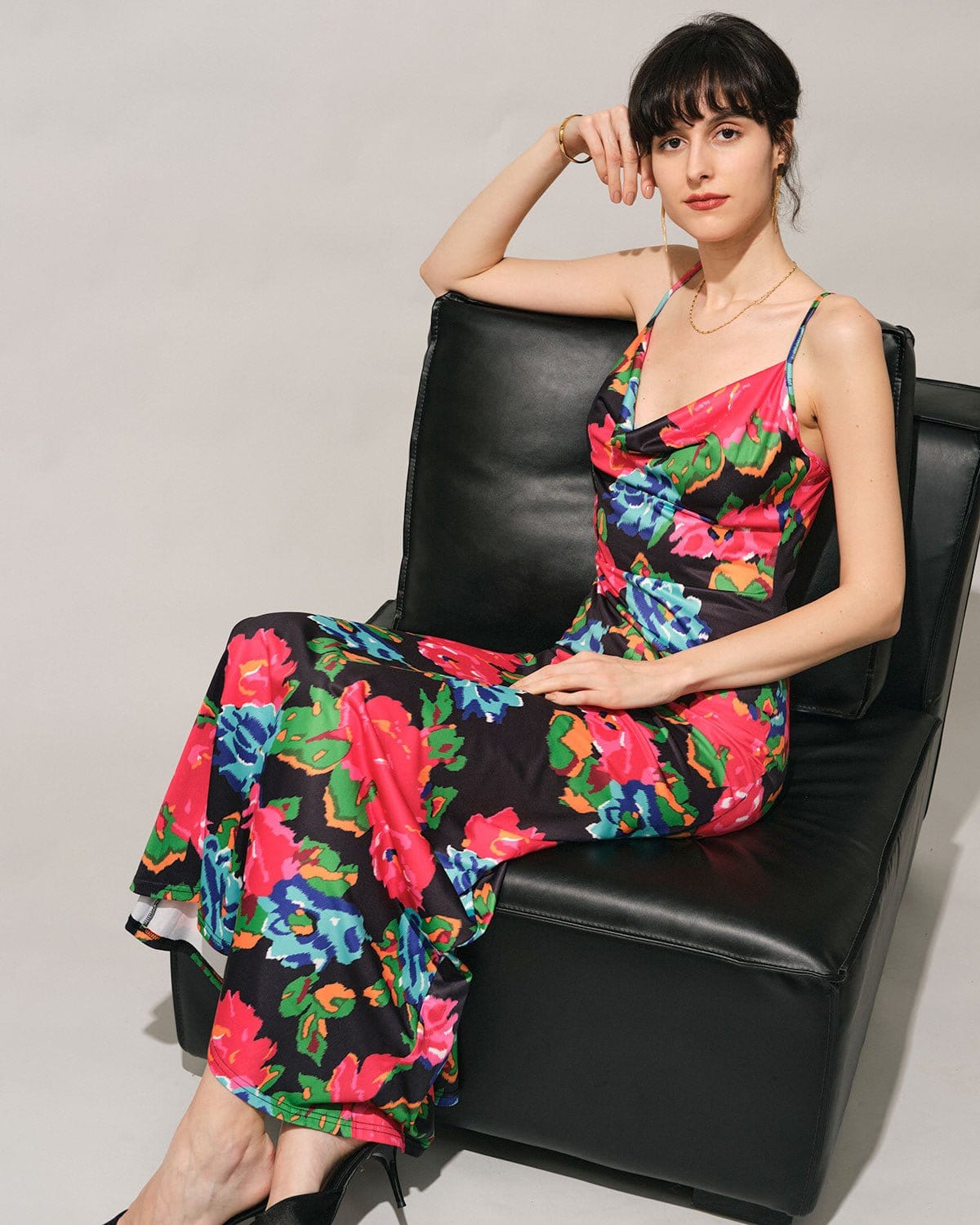 Cow print maxi dress sale