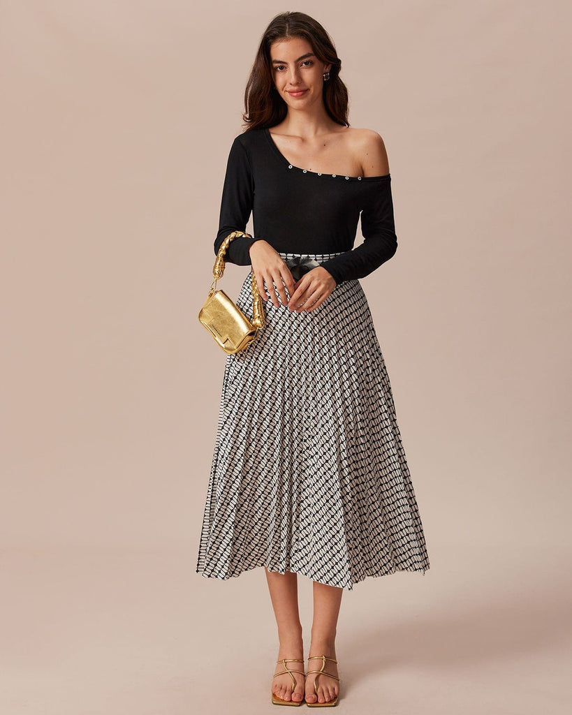 The One Shoulder Button Top Tops - RIHOAS