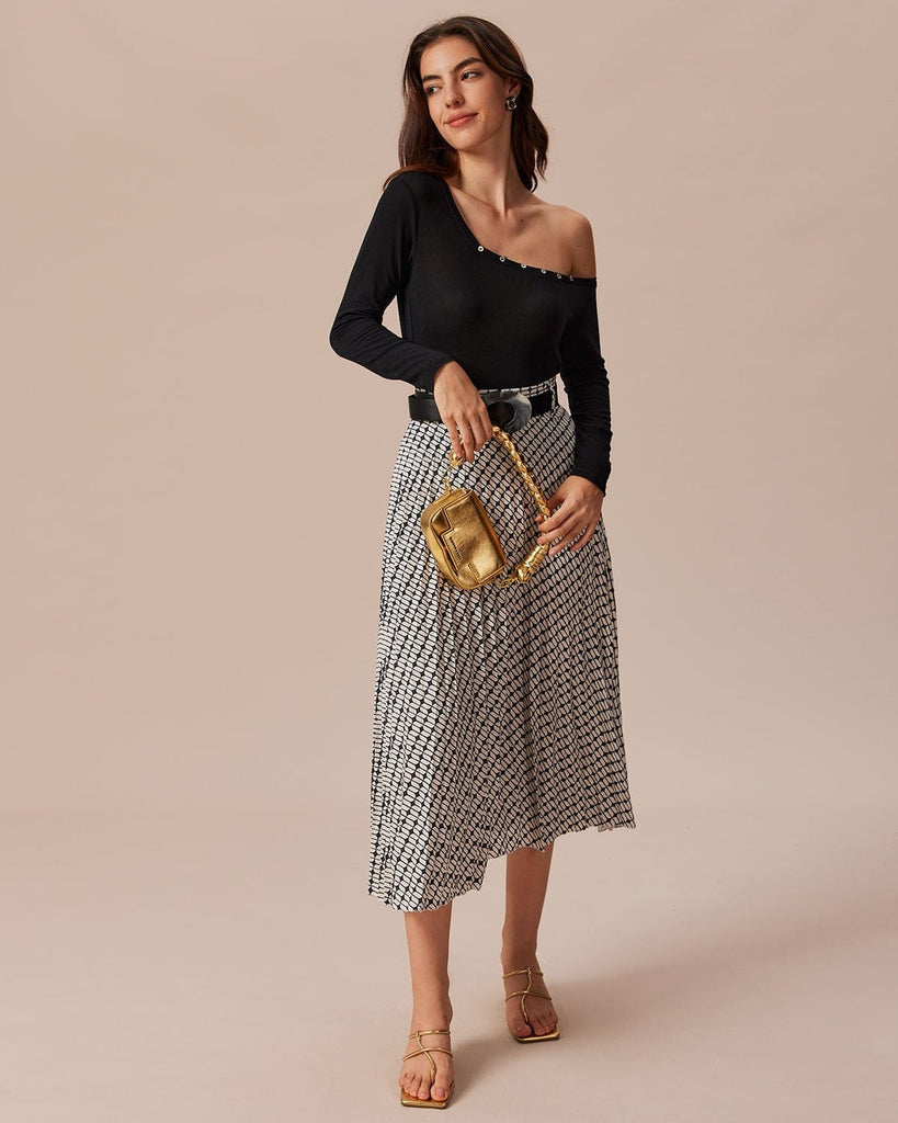 The One Shoulder Button Top Tops - RIHOAS
