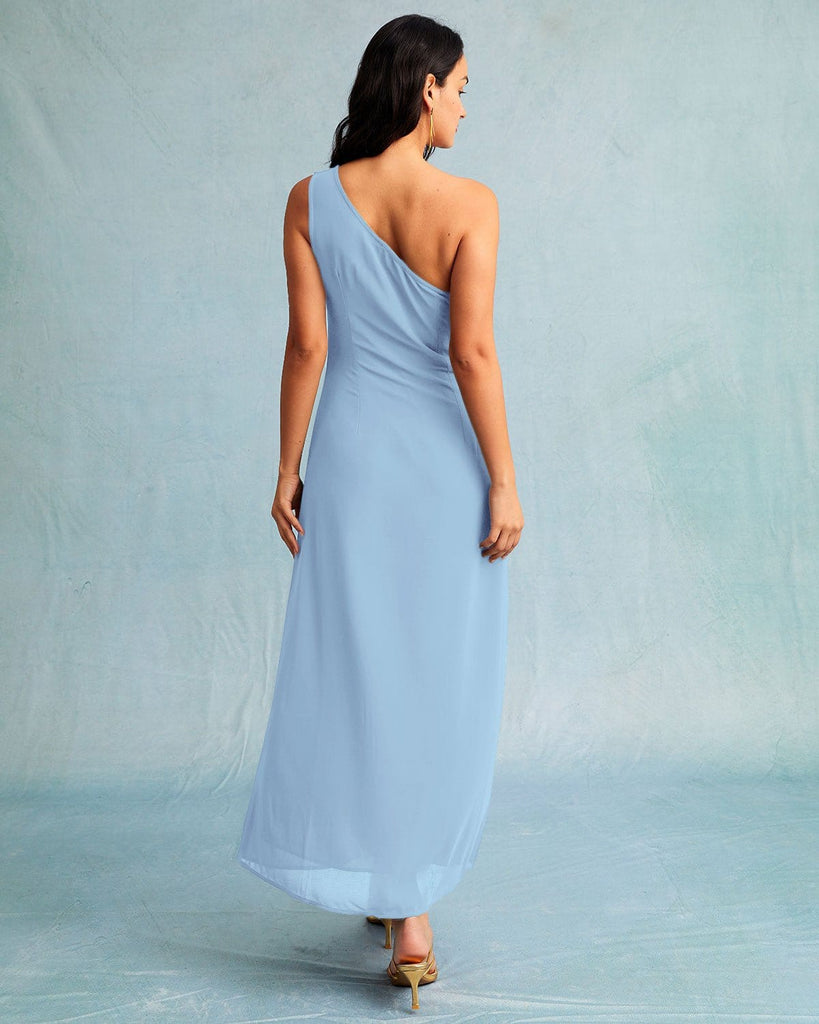 The One Shoulder Slit Maxi Dress Dresses - RIHOAS