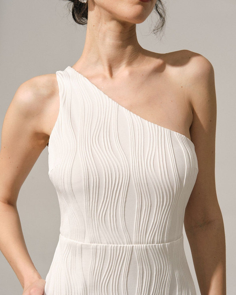 The One Shoulder Water Ripple Dress Dresses - RIHOAS