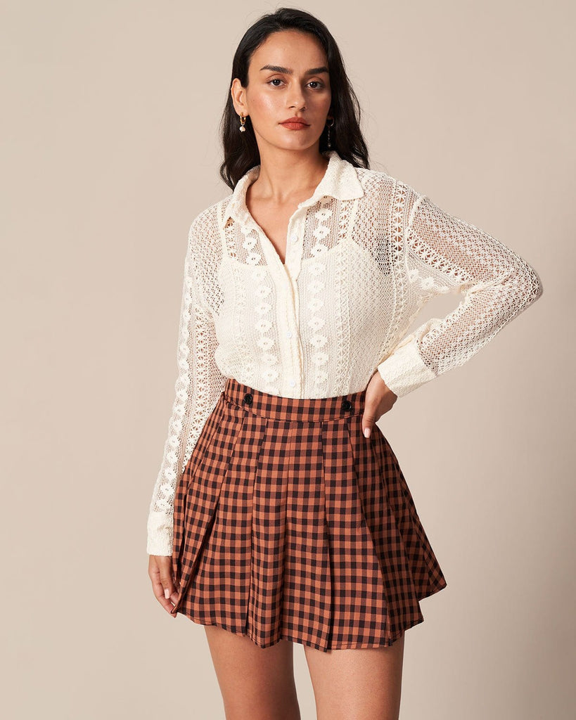 The Pleated Plaid Mini Skirt Bottoms - RIHOAS