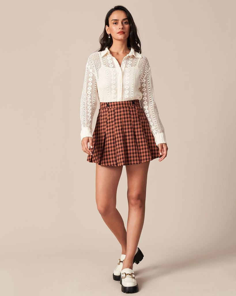 The Pleated Plaid Mini Skirt Bottoms - RIHOAS