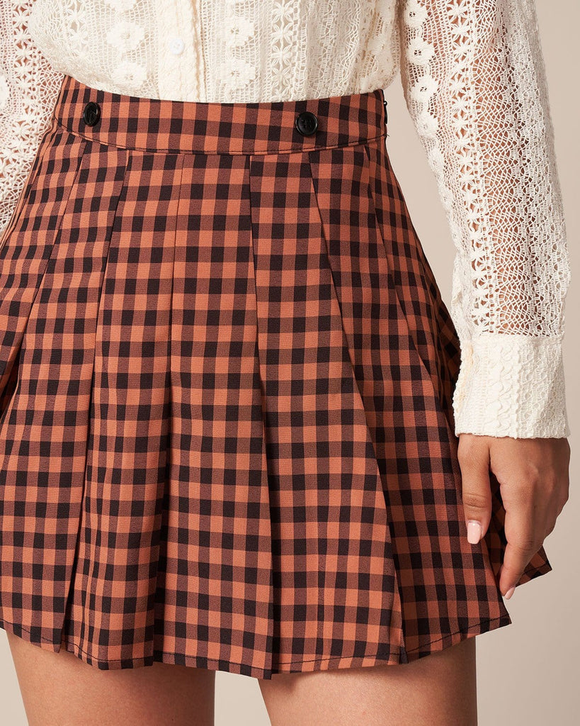 The Pleated Plaid Mini Skirt Bottoms - RIHOAS