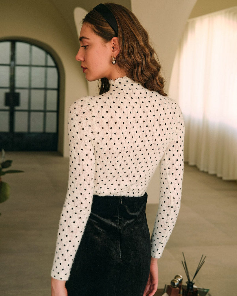 The Polka Dot Knit Top Tops - RIHOAS